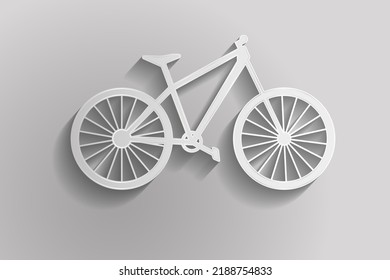 3d simple bicycle icon. Vector illustration isolated on a gradient gray background.  Symbol sign for mobile app, banner and web sites.