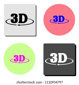 3D. simple flat vector icon illustration on four different color backgrounds