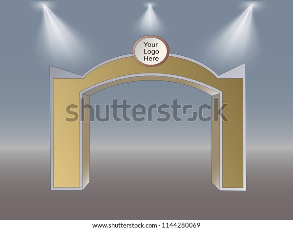 3d Simple Gate Light Space Logo Stock Vector Royalty Free 1144280069