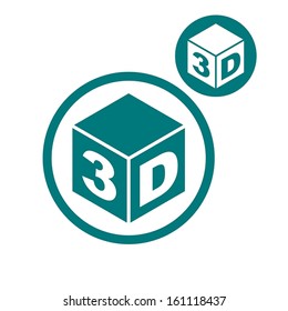 3D simple single color icon isolated on white background, includes invert version for you to choose.