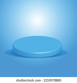 Podio de un solo círculo 3D de color azul
