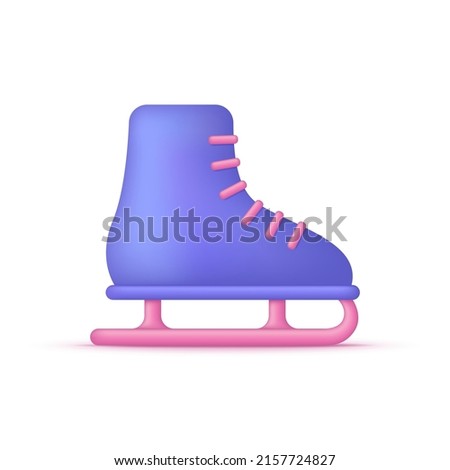 3D Skating shoe isolated on white background. Sport equipment. Can be used for many purposes. Trendy and modern vector in 3d style.