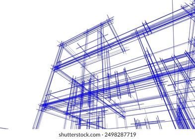 Bosquejo 3D del edificio sobre fondo blanco