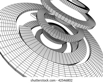 3d sketch monochrome architecture