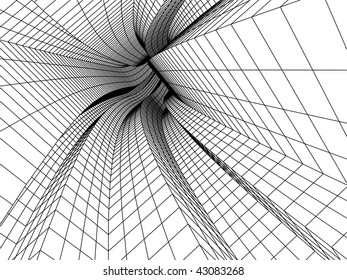 3d sketch monochrome architecture