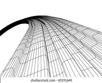 3d sketch monochrome architecture