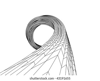 3d sketch monochrome architecture