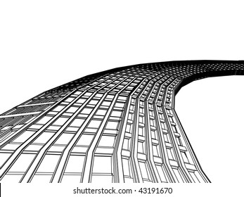 3d sketch monochrome architecture