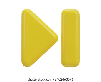 3d skip, next music or video play 3d icon illustration