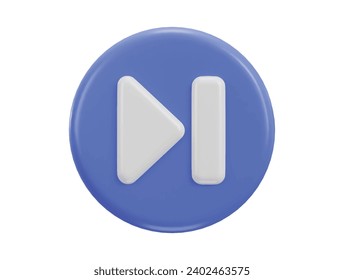 3d skip, next music or video play 3d icon illustration