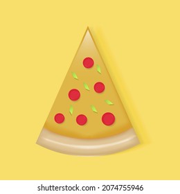 3d slice pizza icon illustration vector design. 3d food design. 3d pizza isolated design