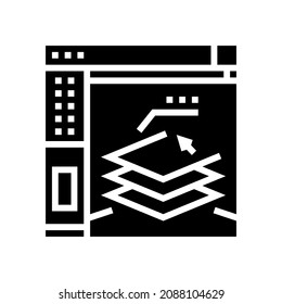 3d slicing software glyph icon vector. 3d slicing software sign. isolated contour symbol black illustration