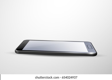 3D Smart phone. Black. Different angle.