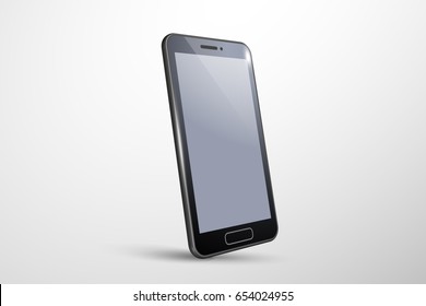 3D Smart Phone. Black. Different Angle.