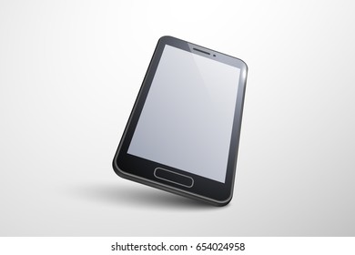 3D Smart phone. Black. Different angle.
