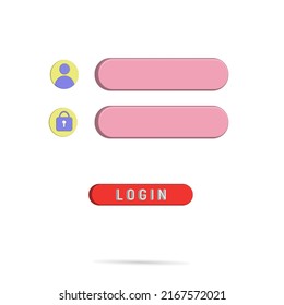 3D smartphone access login on website with profile icon and password