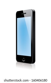 3d smartphone with blue blank screen. vector illustration eps10