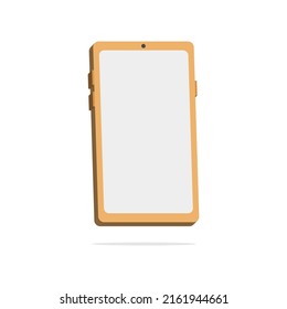 3d smartphone concept with blank screen in minimal cartoon style