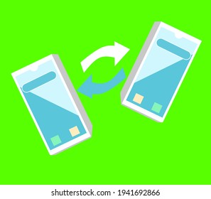 3d smartphone  icon vector Illustration with green screen background good for media sosial icon