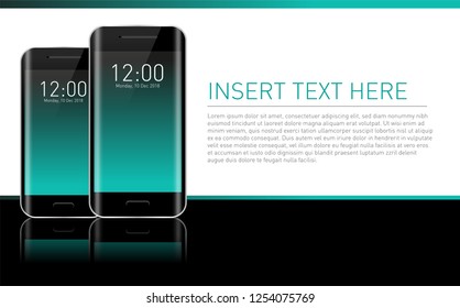 3D Smartphone Mockup. Vector illustration EPS10, modern digital gadget template for printing and web. Realistic smartphone mockup. 