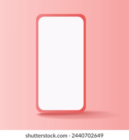 3D smartphone, Realistic smartphone
in perspective view. Smartphone mock-up on a white. A mobile phone with a blank screen. A gadget with space for text on the screen. Mobile communication. 3d render