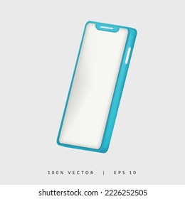 3d smartphone vector with side view isolated on white background