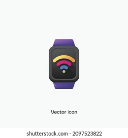 3D Smartwatch Vector Icon. Premium Quality.