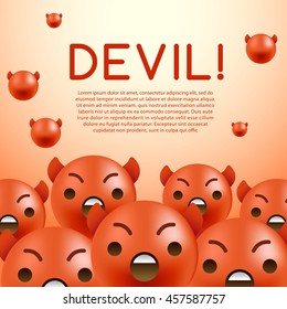 3d Smiley Emoticon And Layout Template : Vector Illustration