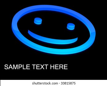 3d smiley isolated on black background