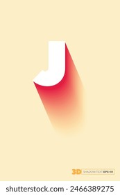 3d smooth shadow text, Isometric font display typeface. Typography A minimal design.