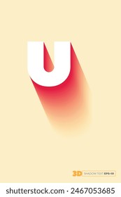  3d smooth shadow text, Isometric font display typeface. Typography minimal design. vector illustration eps