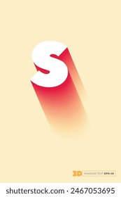  3d smooth shadow text, Isometric font display typeface. Typography minimal design. vector illustration eps