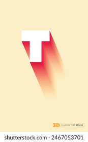  3d smooth shadow text, Isometric font display typeface. Typography minimal design. vector illustration eps