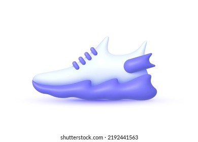 3d sneakers for fashion lifestyle design. Minimal design. Top view. 3d vector illustration