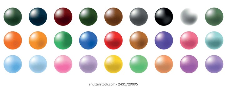 3d snooker balls gradient sphere shiny balls sports pool game vector 3d illustration