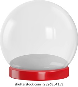 3d globo de nieve. globo de nieve de navidad vacía
