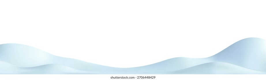 Fundo de solo de neve 3d. Colina nevada, png de neve ondulada, pódio de inverno, borda de montanha branca. Ilustração de elemento vetorial para cartaz, cartão comemorativo de inverno