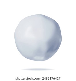 3D Snowball Isolated on White. Render Snow Ball Ice. Happy New Year Decoration. Merry Christmas Holiday. New Year and Xmas Celebration. Vector Illustration