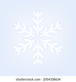 Tercer copo de nieve. Elemento festivo decorativo para Año Nuevo, Feliz Navidad. Cristal de hielo, superficie congelada, objetos realistas de navidad de invierno. Año Nuevo, vacaciones, blanco, aislado elemento de copo de nieve vectorial.