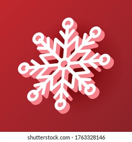 Icono de copo de nieve 3D Diseño para Feliz Navidad