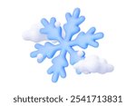 3D snowflake icon. Vector illustration