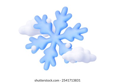 3D snowflake icon. Vector illustration