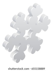 A 3d snowflake isometric weather icon concept