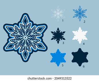 3d snowflake from six layers. Bulk crafts and gifts for Christmas