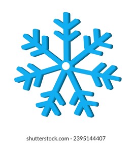 Copo de nieve 3D.
Navidad vectorial, copo de nieve de Año Nuevo.
Vector volumétrico de copo de nieve