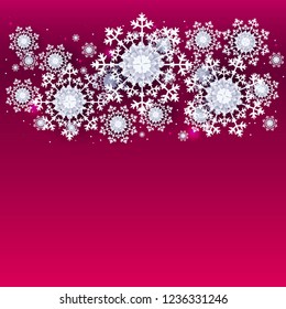 3D snowflakes on red background vector