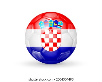 3D soccer ball with the Croatia national flag. Isolated on white. Realistic vector illustration
