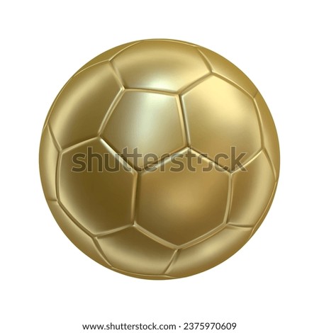 3d soccer ball icon Gold color. 3d vector render Symbol or emblem football . Vector illustration