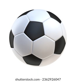 Icône football 3d. Image vectorielle 3d rendu Symbole ou football d'emblème . Illustration vectorielle