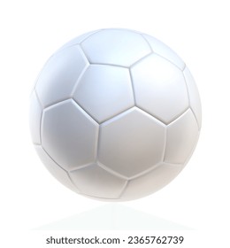 Icono de bola de fútbol 3d color blanco. 3d representación vectorial Símbolo o emblema de fútbol. Ilustración del vector